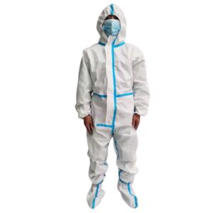 Microporous Coverall with Adhesive Tape