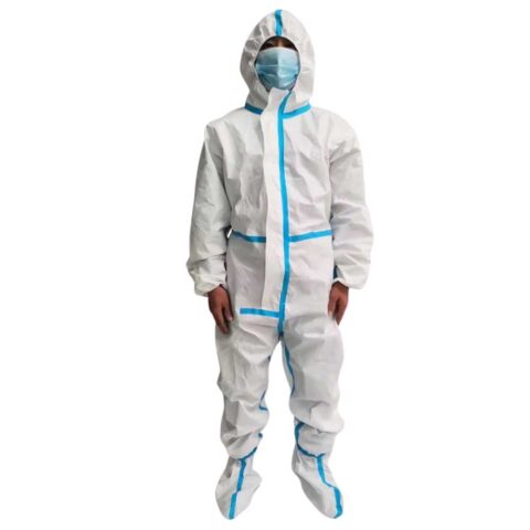 Microporous Coverall with Adhesive Tape