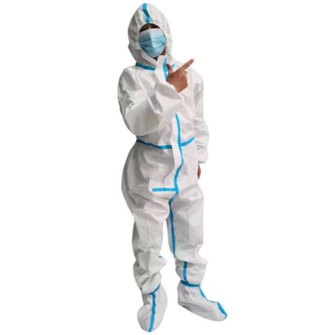 Microporous Coverall with Adhesive Tape