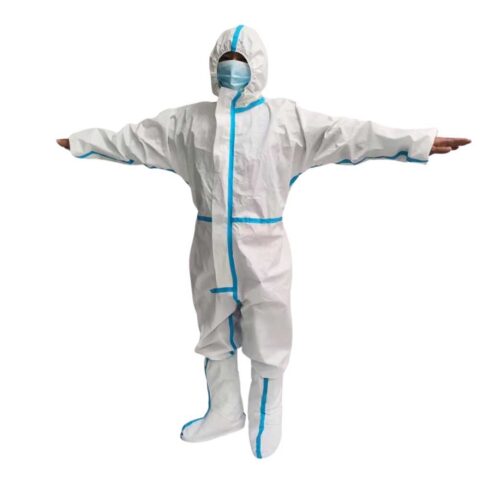Microporous Coverall with Adhesive Tape